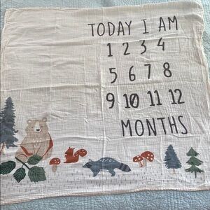 Gerber Milestone Blanket with Bear and Forest Design